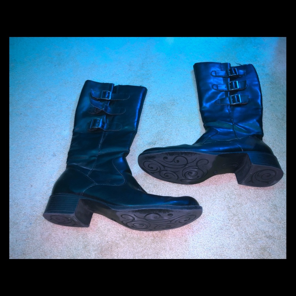 black boots.